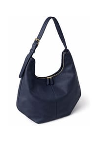 collezione alessandro® - Schultertasche Fred aus Rindsleder, mit langem Riemen - beige