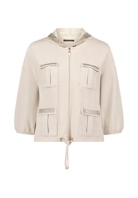 BETTY BARCLAY - Shirtjacke mit Kapuze - Grau Beige