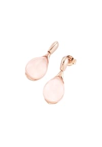 SMART JEWEL® - Ohrstecker Rosenquarz, Tropfen, Silber 925 - rosé