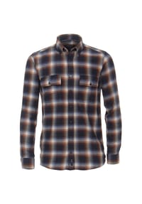 CASAMODA - Herren Freizeithemd kariert Casual Fit - Dunkelblau