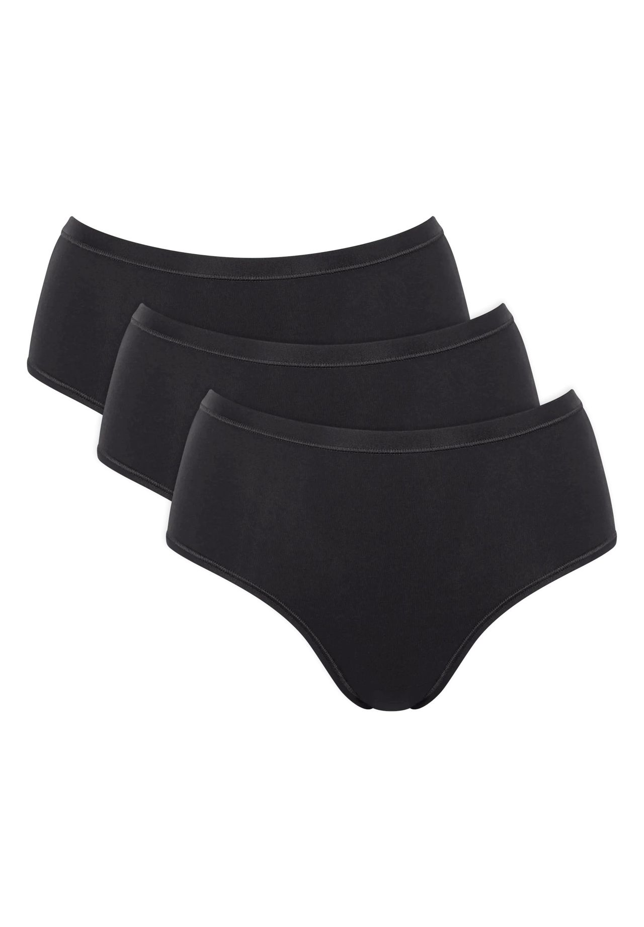 Sloggi Go Daily Cotton Midislips, 3Er-Pack, Elastikbund, FüR Damen, Schwarz, M