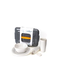 COFI - Platinet Kompakt Geschirrset für Camping und Wohnmobil - Weiß 35 × 8 × 27 cm