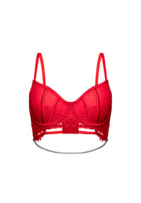 less is a'mor - Spitzen-BH Eclipse mit weichen Cups und Strasssteinen - rot