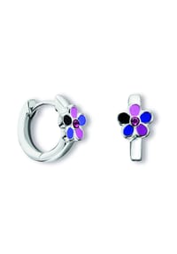 ONE ELEMENT Boho Soul - Kristall Blume Ohrringe Creolen aus 925 Silber - silber
