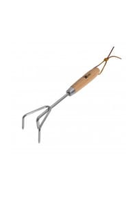 COFI - Kleingrubber aus Edelstahl mit Eschenholzgriff für Beet & Garten - robust & langlebig - Silber-Holzfarben 33 × 6 × 8,5 cm