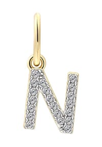 XENOX - Damen Anhänger Buchstabe N, 925er Silber - GELBGOLD