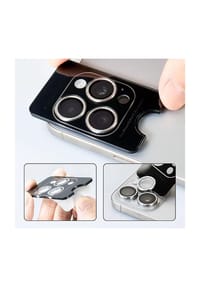COFI - Kamera-Schutzglas für Smartphone-Linsen mit schwarzem Rahmen - transparent 6x4x1 cm