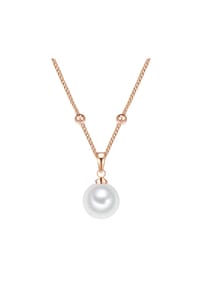Luluandjane - Damen Kette aus Messing in Roségold mit Muschelkernperle - roségold