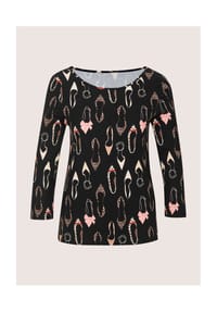 MADELEINE - Rundhals-Shirt mit All-Over-Print - schwarz / multicolor