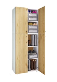 VCM. - Holz Kleiderschrank | Schrank mit 5 Fächern und Drehtüren | Maße ca. B. 70 x H. 184 x T. 40 cm – Lona - Anthrazit / Honig-Eiche