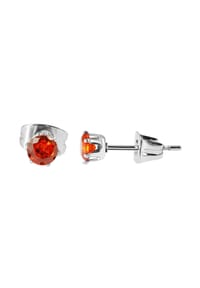 Adelia's - Adelia's Damen Ohrstecker aus Edelstahl und Zirkonia Ø 4 mm - rot