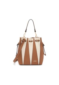 L.CREDI RAISA - Beuteltasche, Kunstleder, Magnetverschluss, für Damen - COGNAC