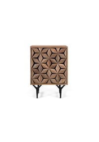 GINER & COLOMER - Nachttische aus Mangoholz, 47 cm, moderner geometrischer Stil – 64 x 47 x 40 cm - Braun