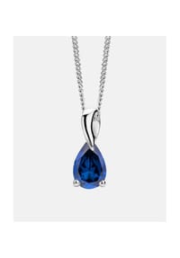 Diamant L'eternel - Kette mit Anhänger, mit Saphir, 375 Weißgold - white gold