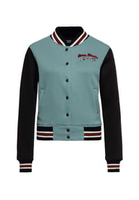 QUEEN KEROSIN - Collegejacke mit großer Rückenstickerei We Can Do It - grün