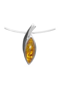 OSTSEE-SCHMUCK® - Halsreif mit Anhänger , Gleiter-Marieke , Silber 925/000 - silber