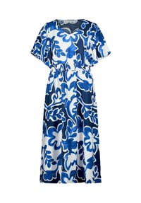 BETTY & CO - Sommerkleid mit Blumenprint - Weiß/Dunkelblau