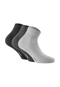 Rohner Advanced Socks - Unisex Quarter Socken, 3er Pack - Sneaker Plus, Baumwolle - Grau