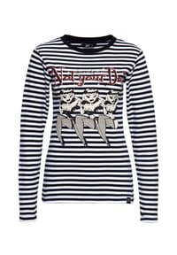 QUEEN KEROSIN - Langarmshirt Mit plakativem Vintage 50´s Pin-up Comic-Style Not Your Doll - schwarz
