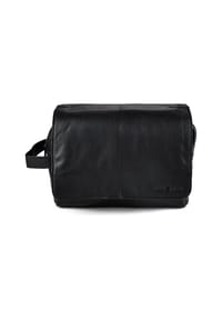 GREEN BURRY Vintage - Vintage Kulturbeutel Leder 27 cm - schwarz