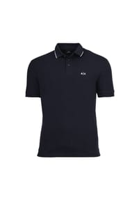 ARMANI EXCHANGE - Herren Poloshirt - Logo, Cotton Stretch, Kontraststreifen - Dunkelblau