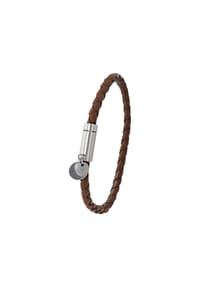 TOM TAILOR WOMEN - Damen Armband, Leder mit Edelstahl - BRAUN