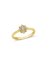 MONCARA - Damen Ring, 585er Gold, 9 Diamanten zus. ca. 0,20 Karat - Gelbgold