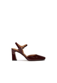 Kazar - Halboffene Pumps aus kastanienbraunem Lackleder - Bordeaux