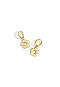 Adelia's - Creolen mit Blumenanhängern aus Edelstahl - goldfarben