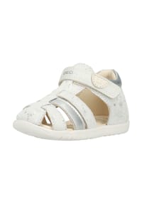 GEOX - Leder Sandalen - Weiß/Silber