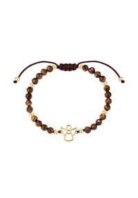 Rafaela Donata - Armband gelbgold Textil (braun) Tigerauge braun - gelbgold