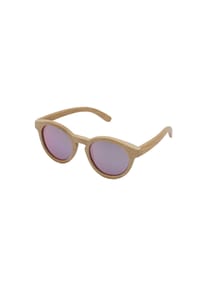 CAPO - Sonnenbrille Bambus polarisierend, Kunststoffgläser pink, UV 400 Kat. 3 - beige