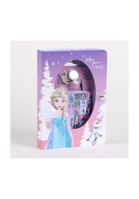 Disney - Disney Frozen Schreibset – Kinder Notizbuch inkl. Aufkleber & Stifte - Lila 20x14,5x3 cm
