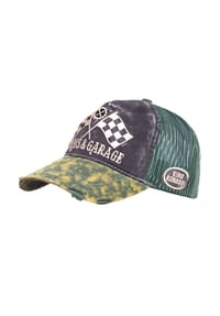 KING KEROSIN - Trucker Cap im Used-Look Kustoms & Garage - Schwarz / Grün