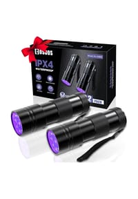MANIKE - 2 PCS UV Schwarzlicht Taschenlampe, Mini UV Lampe Haustiere Urin-Detektor mit 12 LEDs - Schwarz