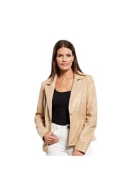 JILANI - Damen Lederjacke Blazer Lammnappa beige sand - sand