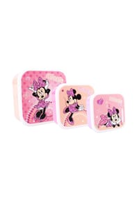 Disney - Minnie Mouse Brotdose Snack-Box 3in1 – Ideal für Kindergarten & Schule - Rosa 6x12x12cm