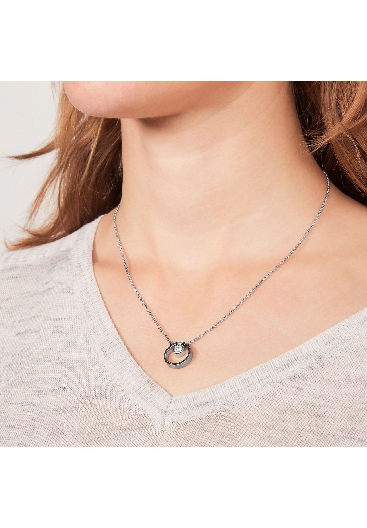 skagen Damen Collier, Edelstahl, Silber