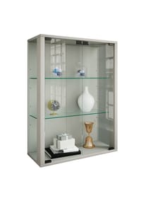 VCM. - Glasvitrine hängend | Vitrine Glas mit ESG-Sicherheitsglas | Maße: H. 80 x B. 60 x T. 25 cm | Hängevitrine Glas | Modern und platzsparend | Glas Vitrinenschrank - Udina - 