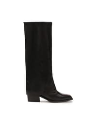 ONE ELEMENT - Schwarze Lederstiefel mit umgeschlagenem Schaft - Schwarz