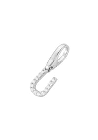 GIORGIO MARTELLO MILANO - Charm Buchstabe U, Zirkonia Steine, Silber 925 - weiß