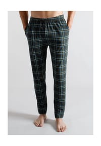 TOM TAILOR - Schlafanzug-Hose, Baumwolle, für Herren - 364 GRÜN DK. KARO