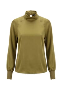 zero - Satin-Bluse mit Kragen - Fir Green