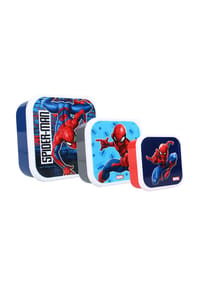 MARVEL - Spider-Man Snackboxen-Set – 3 stapelbare Dosen Praktisch für Schule - Blau 6 x 12 x 12 cm