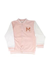 maximo® - MINI-Sweat Jacke,College-Style Motiv, Druckknöpfe - beigemeliert