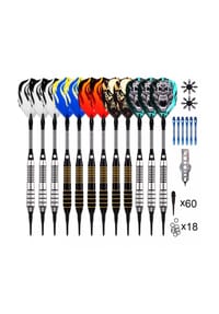 COFI - Soft Tip Darts Set Accessories| 12 Pack langlebige - Mehrfarbig OneSize