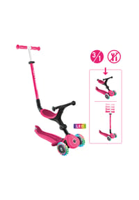 GLOBBER - GO-UP ACTIVE LIGHTS fuchsia pink, mit Leuchtrollen - pink