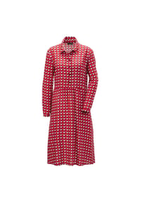 GOLDNER - Kurzgröße:  Bequemes Freizeitkleid mit Druck - teerose / gemustert