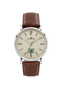 DUGENA MONDO - Funk-Armbanduhr für Herren - braun/beige