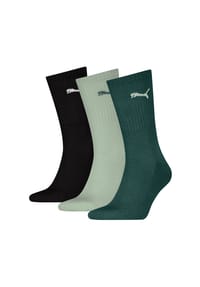 PUMA® - Socken Everyday, 3er-Pack, Rippbündchen - 042 GREEN COMBO